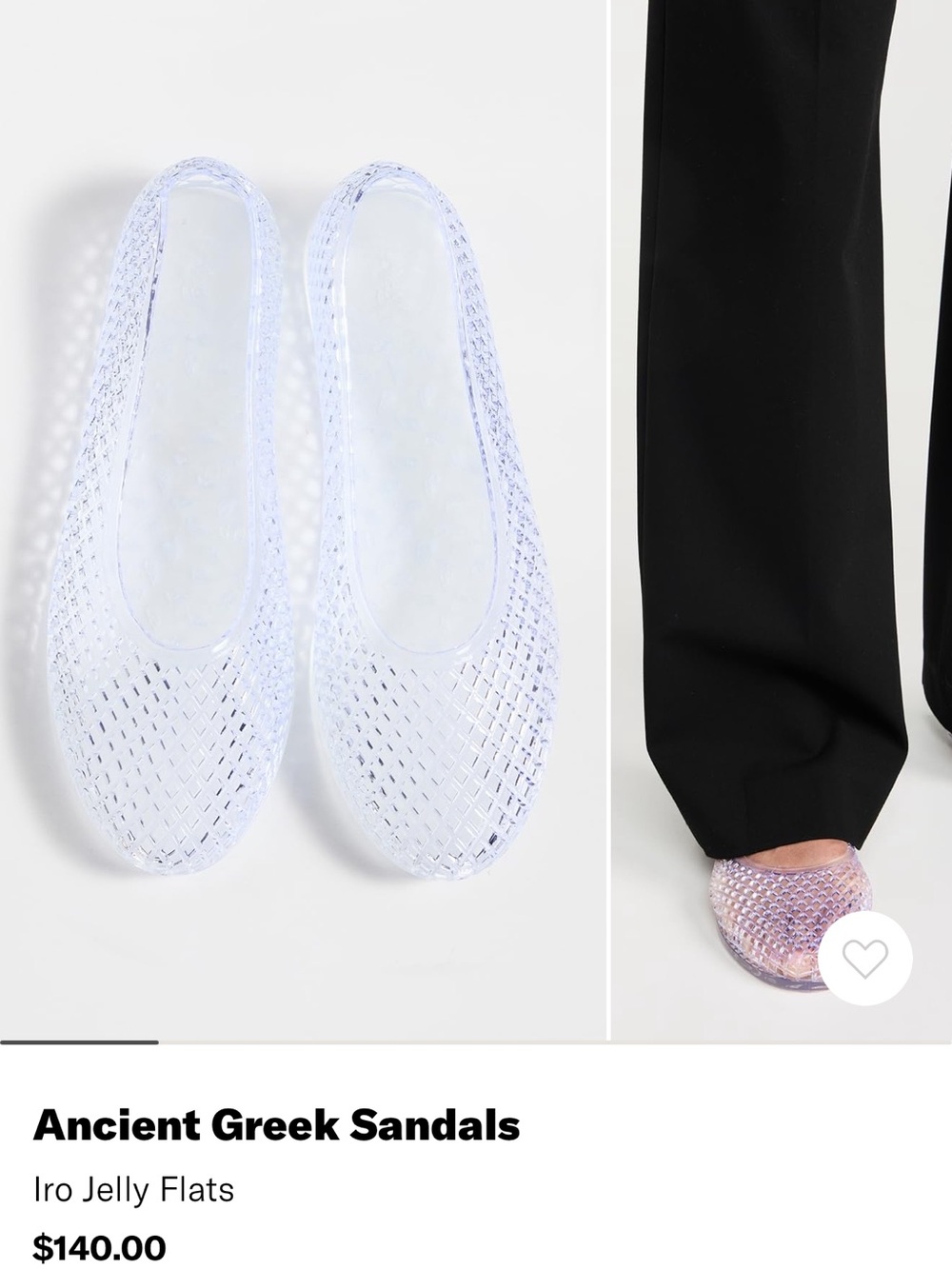 Ancient Greek Sandals Iro Jelly Flats in Iridescent Clear